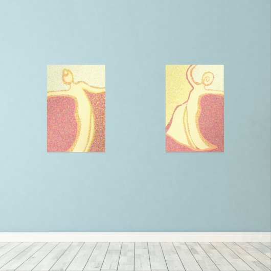 Vrouwen dansen muurkunst sets (Houten vloer)