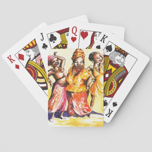 Vrouwen dansen speelkaarten (Achterkant)