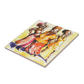 Vrouwen dansen tegeltje (Zijkant)