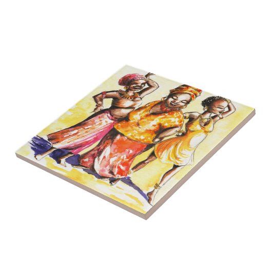 Vrouwen dansen tegeltje (Zijkant)