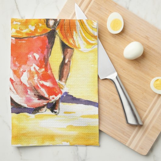 Vrouwen dansen theedoek (Quarter Fold)