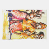 Vrouwen dansen theedoek (Horizontaal)