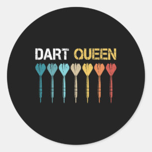 Vrouwen Dart Queen Dart Speler Darts Dartboard Bul Ronde Sticker