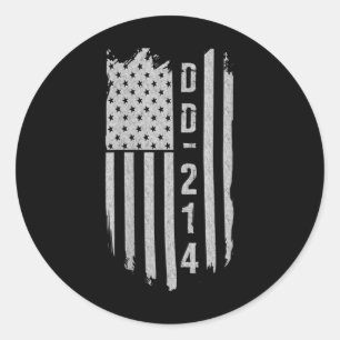 Vrouwen DD-214 Militaire Veteraan Gifts V-hals Ronde Sticker