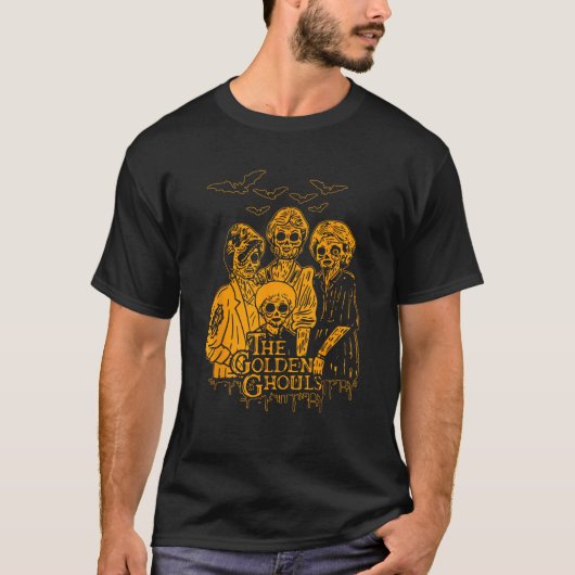 Vrouwen De Golden Ghouls Skeleton Bat Halloween Co T-shirt (Voorkant)