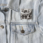 Vrouwen demonstreren vierkante button 5,1 cm (In situ)