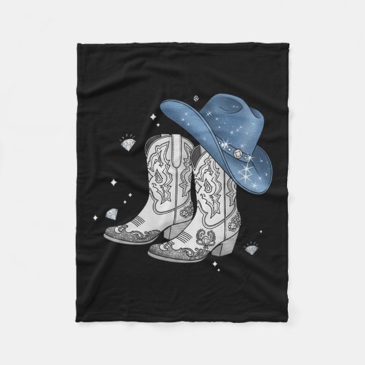 Vrouwen Denim & amp; Diamonds Zwart T-shirt Wester Fleece Deken (Voorkant)