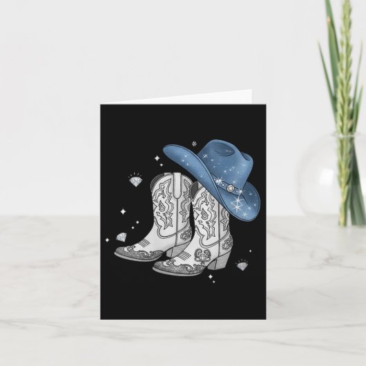 Vrouwen Denim & amp; Diamonds Zwart T-shirt Wester Kaart (Voorkant)