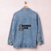 Vrouwen Denim Jas ,NUMEDR1 LUCK Zwart Tekst Jacket (Hangar)