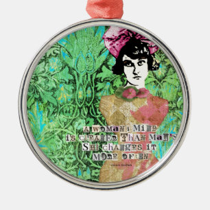 Vrouwen denken aan de digitale achtergrond van Col Metalen Ornament