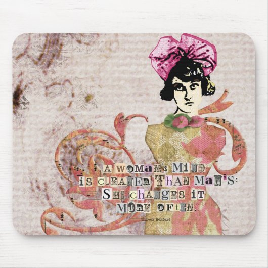 Vrouwen denken aan digitale collage muismat (Voorkant)
