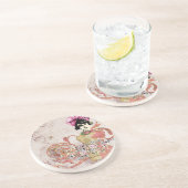 Vrouwen denken aan digitale collage zandsteen onderzetter (Zijkant)