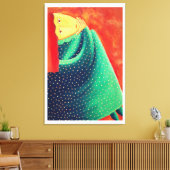 Vrouwen denken aan hedendaagse kunst Acrylverf Canvas Afdruk (Insitu (Woonkamer))