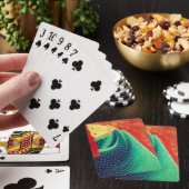 Vrouwen denken aan hedendaagse kunst schilderen pokerkaarten (Insitu)