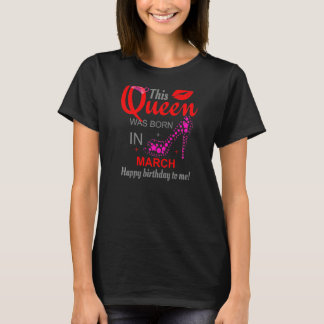 Vrouwen Deze koningin werd geboren in maart sexy l T-shirt