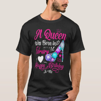 Vrouwen Deze koningin werd in februari gelukkig ge T-shirt