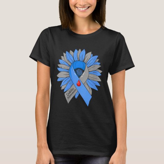 Vrouwen Diabetes Awareness V-hals T-shirt (Voorkant)