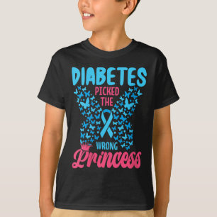 Vrouwen diabetes koos de verkeerde prinses V-hals T-shirt