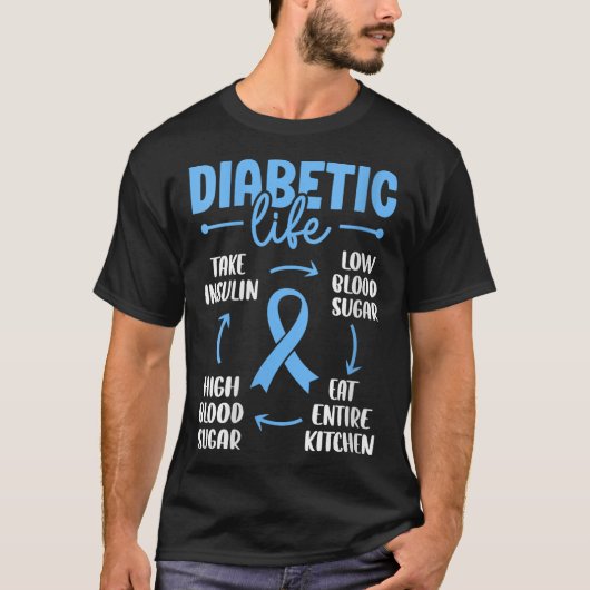 Vrouwen Diabetisch Leven Lage Bloedsuiker Eet Voll T-shirt (Voorkant)