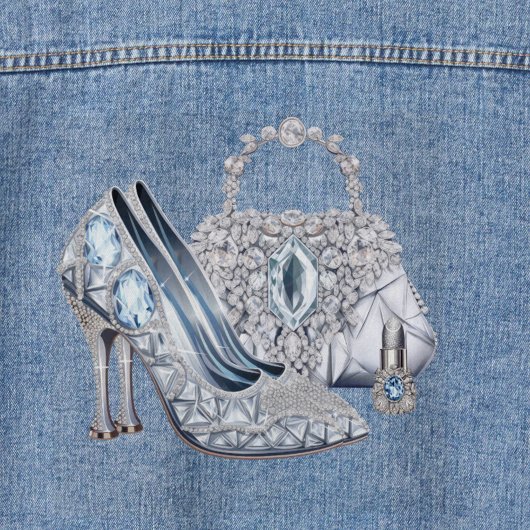 Vrouwen Diamond High Heel Shoe Denim Jacket