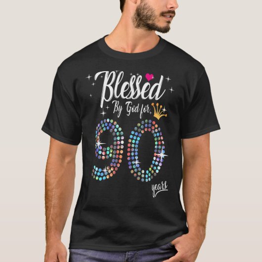 Vrouwen die 90 jaar door God zijn gebukt gedurende T-shirt (Voorkant)