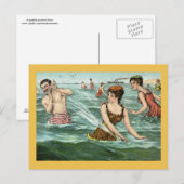 Vrouwen die aan de  strand vriezen briefkaart (Voorkant / Achterkant)