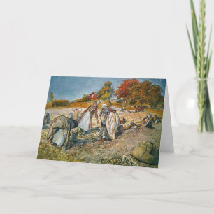 Vrouwen die aardappelen graven kaart