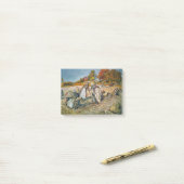 Vrouwen die aardappelen graven post-it® notes (Op bureau)