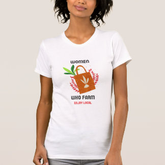 vrouwen die boerderij genieten van lokale t-shirt