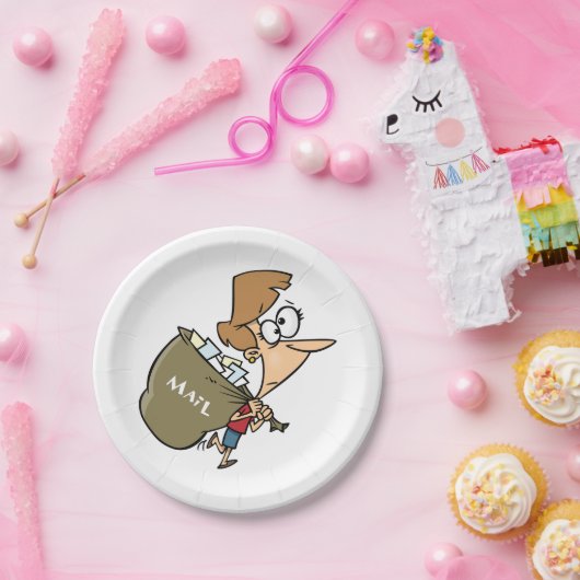 Vrouwen die Borden voor postbuspapier vervoeren Papieren Bordje (Feest)