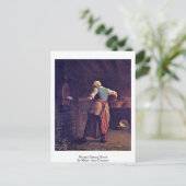 Vrouwen die brood bakken van Millet (II) Jean-Fran Briefkaart (Staand voorkant)