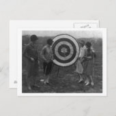 Vrouwen die de Foto van het Doel van de Archery on Briefkaart (Voorkant / Achterkant)