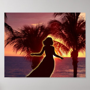 Vrouwen die de Heer op zonsondergang prijzen, Chri Poster