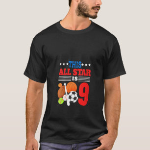 Vrouwen die de hele ster negen grappige 9e verjaar t-shirt