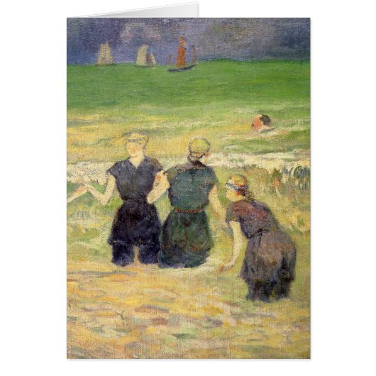 Vrouwen die Dieppe vangen door Paul Gauguin (Voorkant)