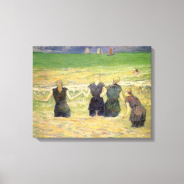 Vrouwen die Dieppe vangen door Paul Gauguin Canvas Afdruk