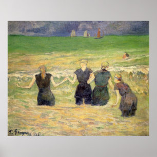 Vrouwen die Dieppe vangen door Paul Gauguin Poster