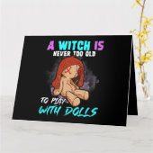 Vrouwen die een heks nooit te oud is om met dolls  kaart (Gele Bloem)
