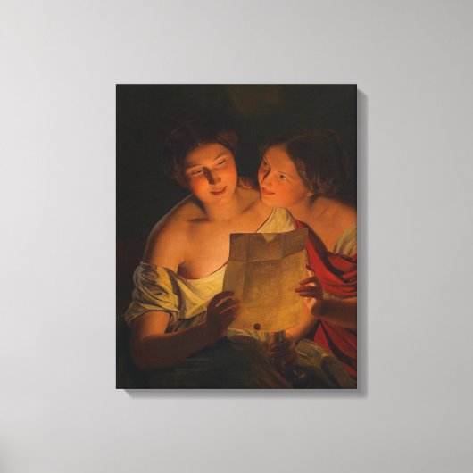 Vrouwen die een liefdesbrief lezen (door Waldmülle Canvas Afdruk (Voorkant)