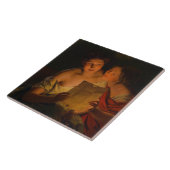 Vrouwen die een liefdesbrief lezen (door Waldmülle Tegeltje (Zijkant)