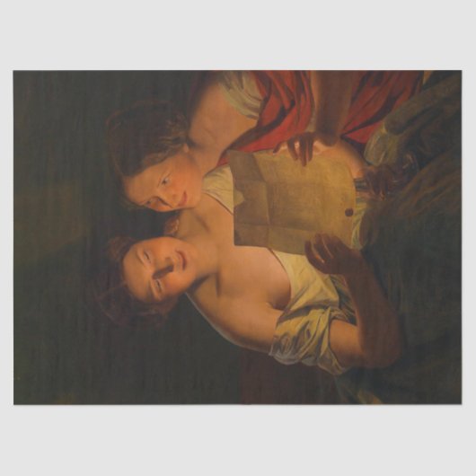 Vrouwen die een liefdesbrief lezen (door Waldmülle Tissuepapier (Voorkant)