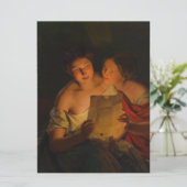 Vrouwen die een liefdesbrief lezen kaart (Staand voorkant)