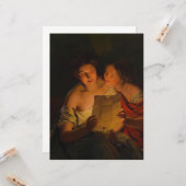 Vrouwen die een liefdesbrief lezen kaart (Voorkant / Achterkant in situ)