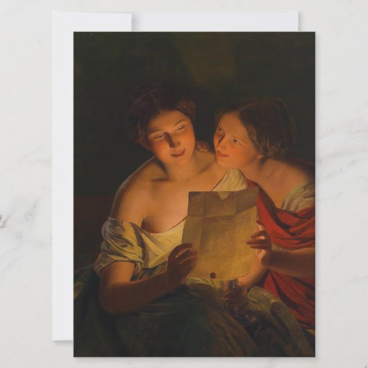 Vrouwen die een liefdesbrief lezen kaart (Voorkant)