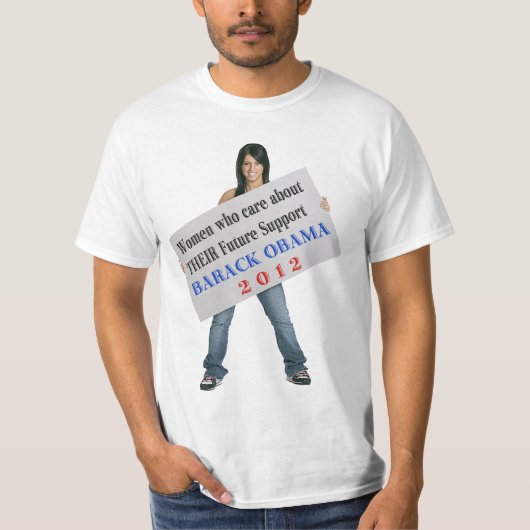 Vrouwen die er om geven...steun voor Barack Obama T-shirt (Voorkant)
