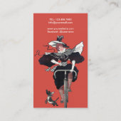 Vrouwen die fietsen met honden visitekaartje (Achterkant)