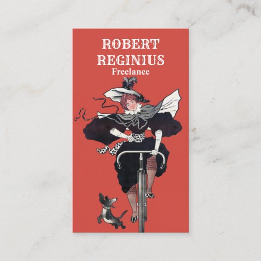 Vrouwen die fietsen met honden visitekaartje (Voorkant)