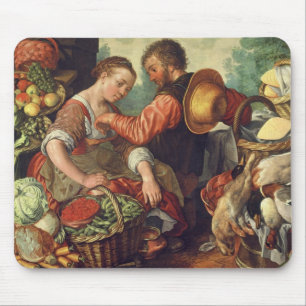 Vrouwen die groenten verkopen, 1567 (olie op doek) muismat