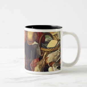 Vrouwen die groenten verkopen, 1567 (olie op doek) tweekleurige koffiemok
