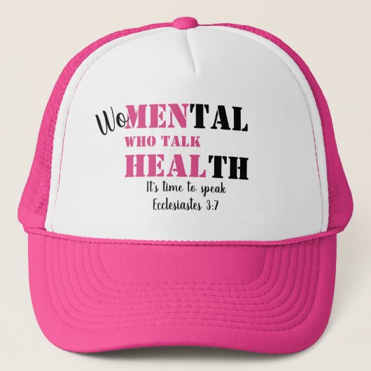 VROUWEN DIE HEAL Pink Mental Health Trucker Pet (Voorkant)